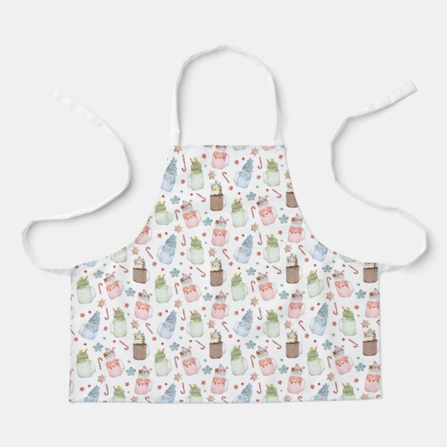 Festive Christmas Milkshakes Kids Apron (Front)