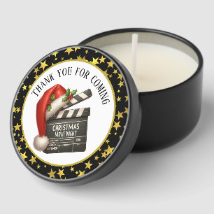 Festive Christmas movie party thank you Mini Candle Favors