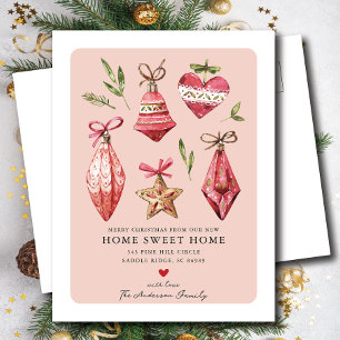 Festive Christmas Moving Announcement  Postcard