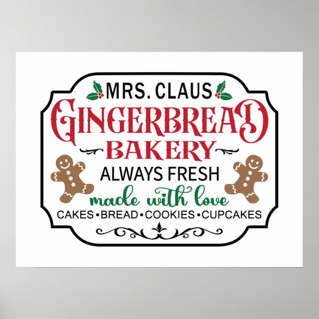 Festive Christmas Mrs. Claus Poster (Front)