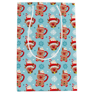 Festive Christmas Mug of Cocoa Medium Gift Bag