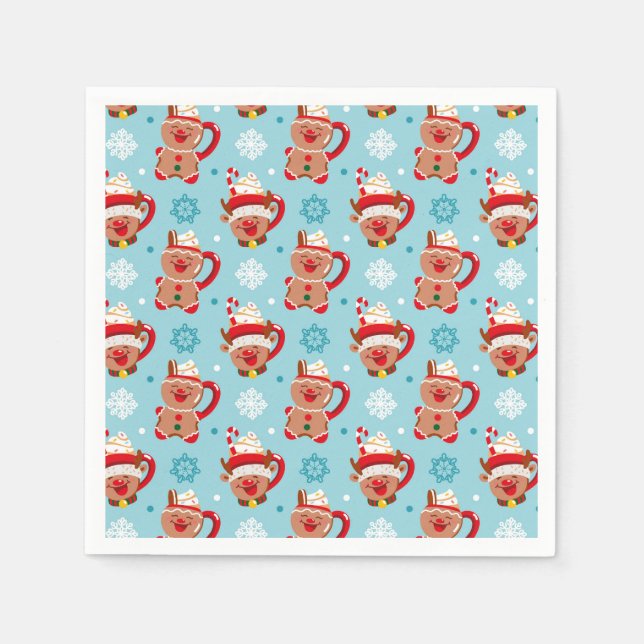 Festive Christmas Mug of Cocoa  Napkins (Front)