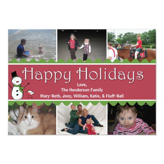 Festive Christmas Multi Photo Greeting Card