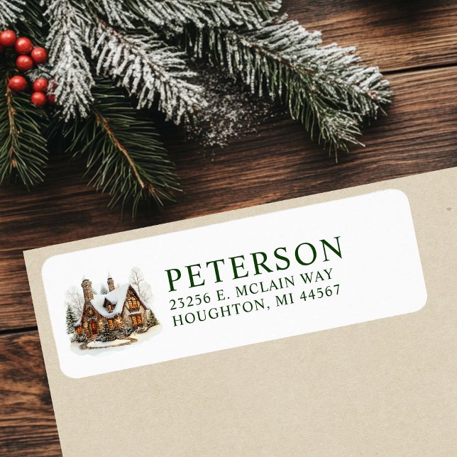 Festive Christmas New Home Return Address Label (Creator Uploaded)