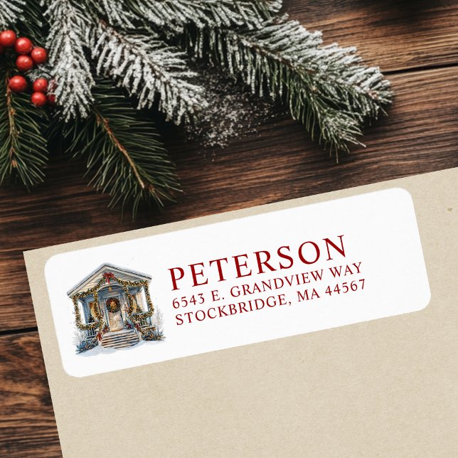 Festive Christmas New Home Return Address Labels (Creator Uploaded)