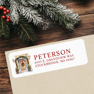 Festive Christmas New Home Return Address Labels