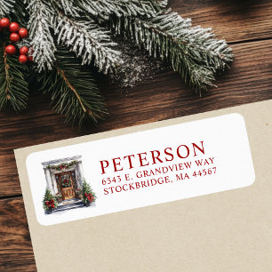 Festive Christmas New Home Return Address Labels