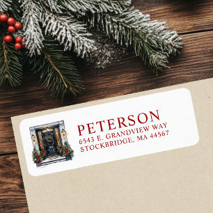 Festive Christmas New Home Return Address Labels