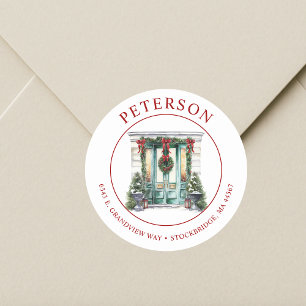 Festive Christmas New Home Return Address Labels