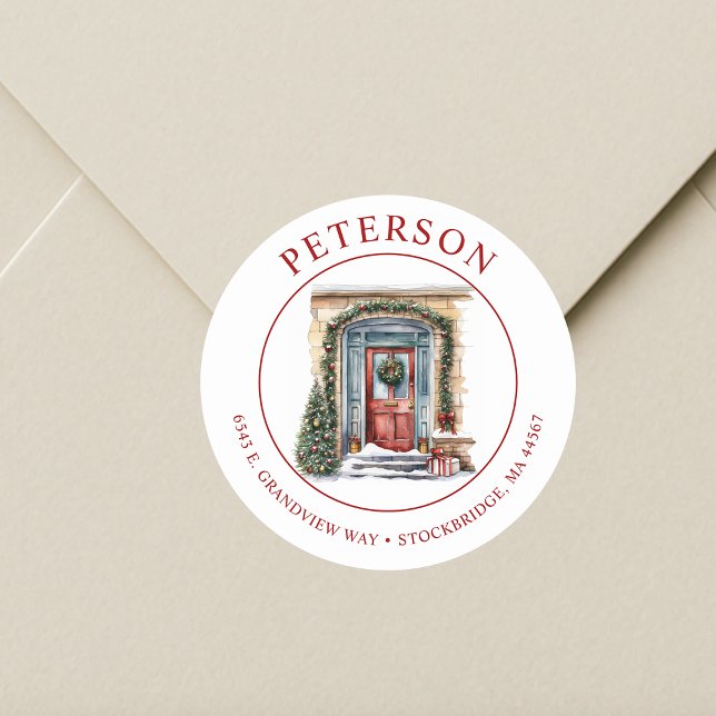 Festive Christmas New Home Return Address Labels (Creator Uploaded)