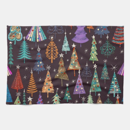 Festive Christmas New Year Pattern Kitchen Towel