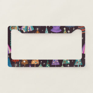 Festive Christmas New Year Pattern License Plate Frame