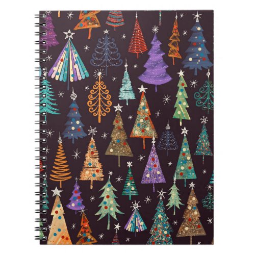 Festive Christmas New Year Pattern Notebook