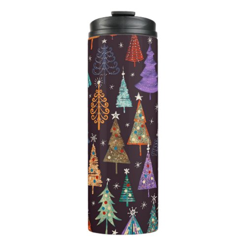 Festive Christmas New Year Pattern Thermal Tumbler