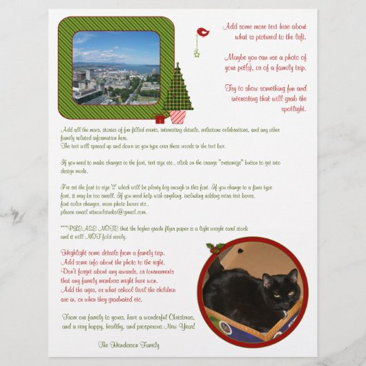 Festive Christmas Newsletter with Photos (Back)