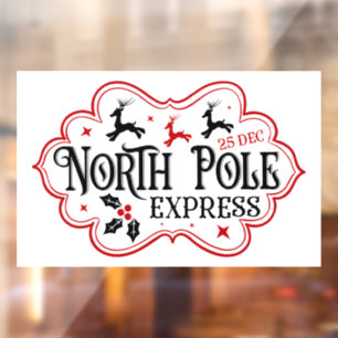 Festive Christmas North Pole express Window Cling