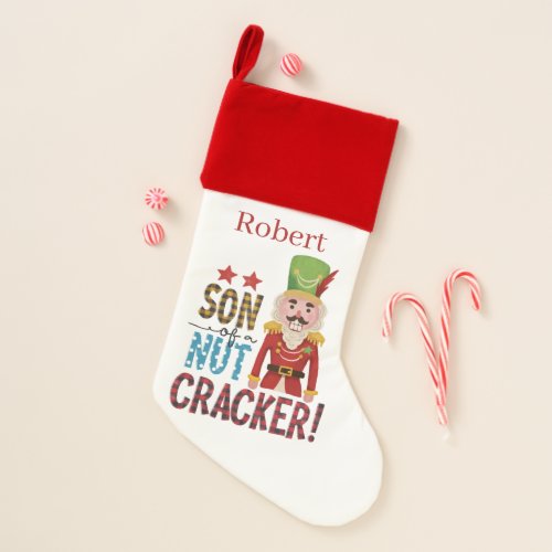 festive Christmas nutcracker add name Christmas Stocking
