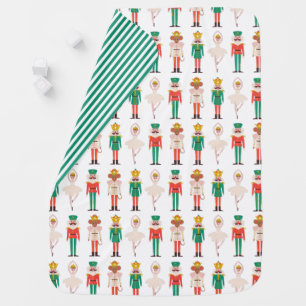 Festive Christmas Nutcracker Ballerina  Baby Blanket