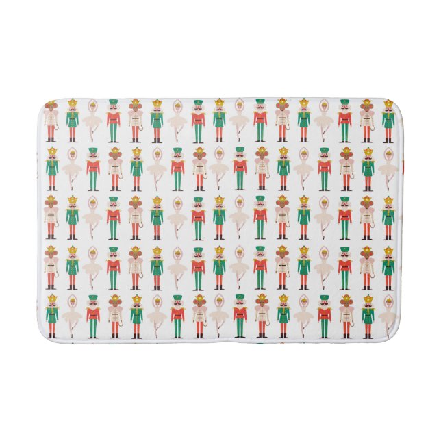 Festive Christmas Nutcracker Ballerina  Bath Mat (Front)