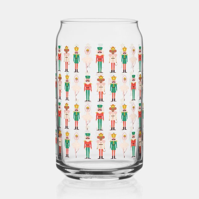 Festive Christmas Nutcracker Ballerina  Can Glass (Front)