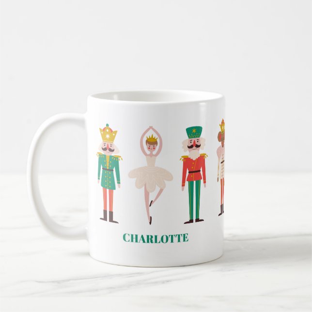 Festive Christmas Nutcracker Ballerina  Coffee Mug (Left)