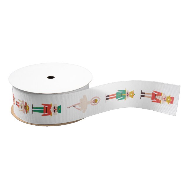 Festive Christmas Nutcracker Ballerina  Grosgrain Ribbon (Spool)