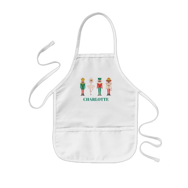 Festive Christmas Nutcracker Ballerina  Kids' Apron (Front)