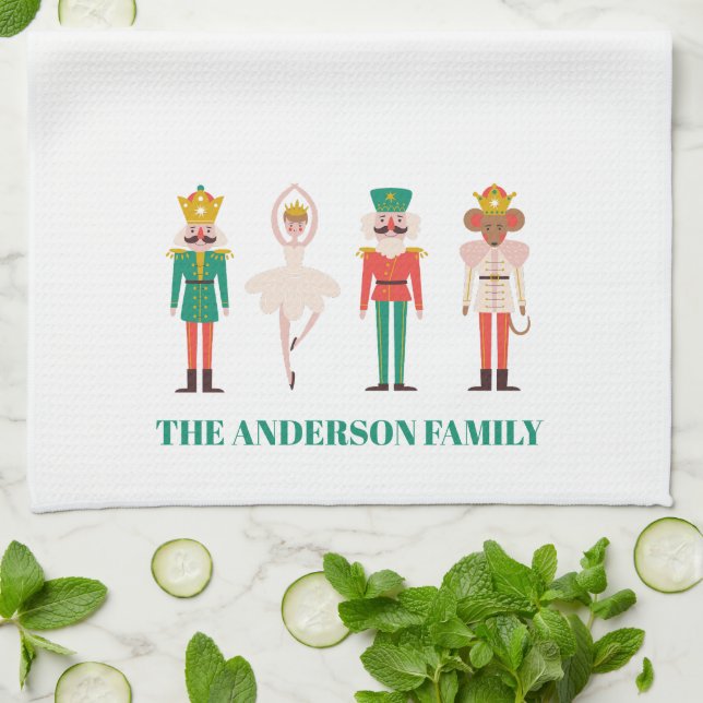 Festive Christmas Nutcracker Ballerina  Kitchen Towel (Folded)