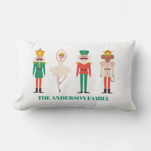 Festive Christmas Nutcracker Ballerina  Lumbar Pillow