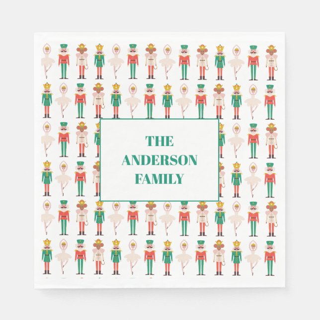 Festive Christmas Nutcracker Ballerina  Napkins (Front)