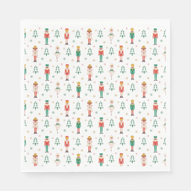 Festive Christmas Nutcracker Ballerina Napkins (Front)