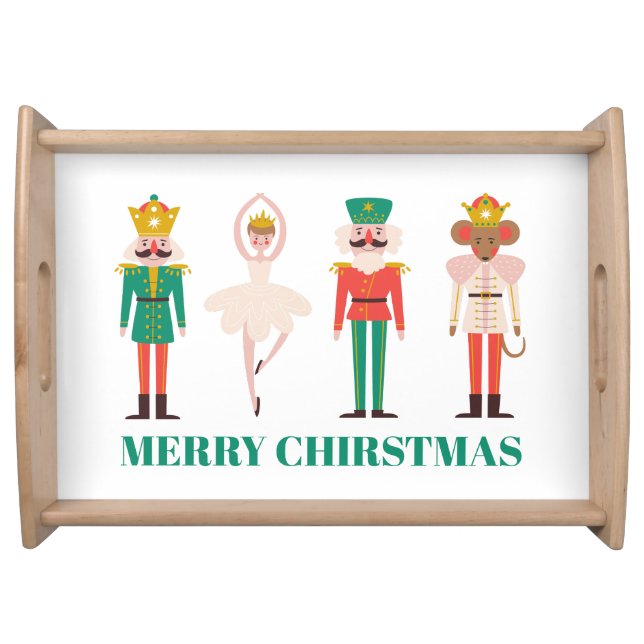 Festive Christmas Nutcracker Ballerina  Serving Tray (Front)