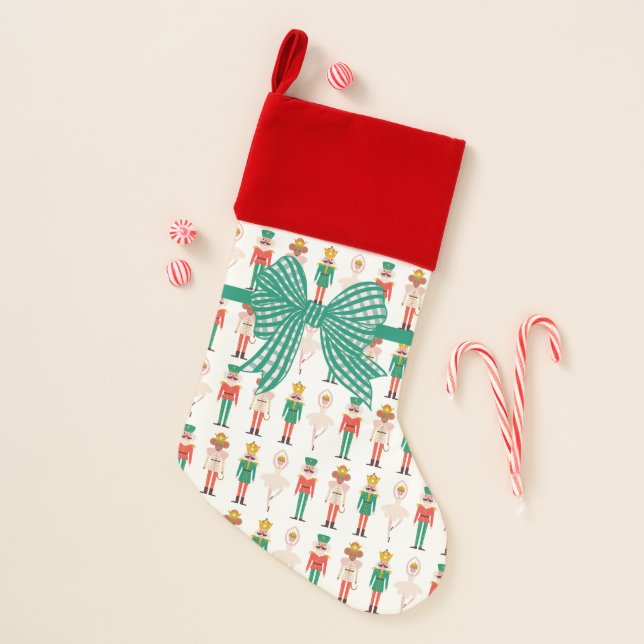 Festive Christmas Nutcracker Ballerina  Stocking (Front)