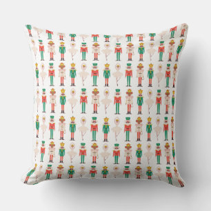 Festive Christmas Nutcracker Ballerina Throw Pillow