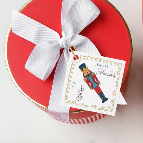 Festive Christmas Nutcracker Character To  From  Favor Tags