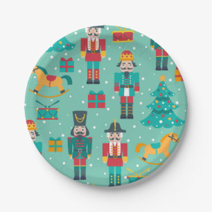 Festive Christmas Nutcracker Design Paper Plates