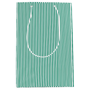 Festive Christmas Nutcracker Green Striped Medium Gift Bag