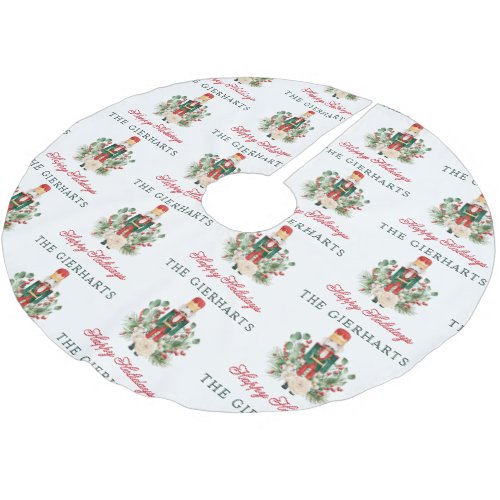 Festive Christmas Nutcracker Happy Holidays Brushed Polyester Tree Skirt