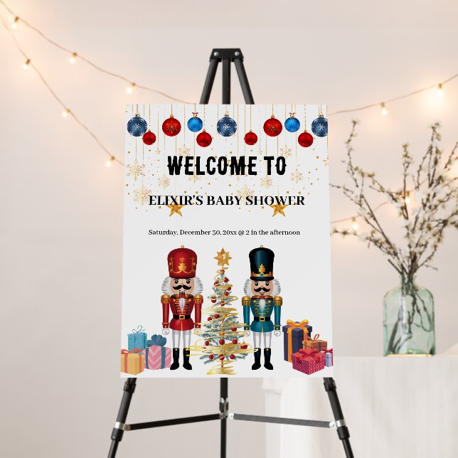 Festive Christmas Nutcracker Ornaments Baby Shower Foam Board (In Situ (Stand))