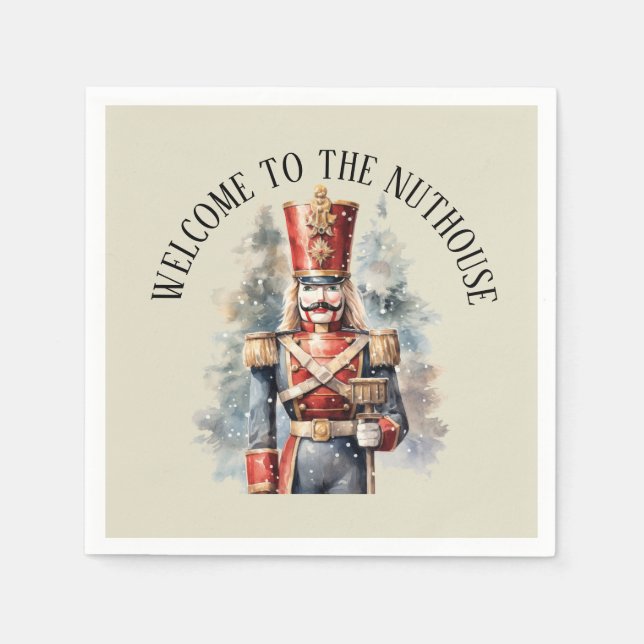 Festive Christmas nutcracker party Napkins (Front)