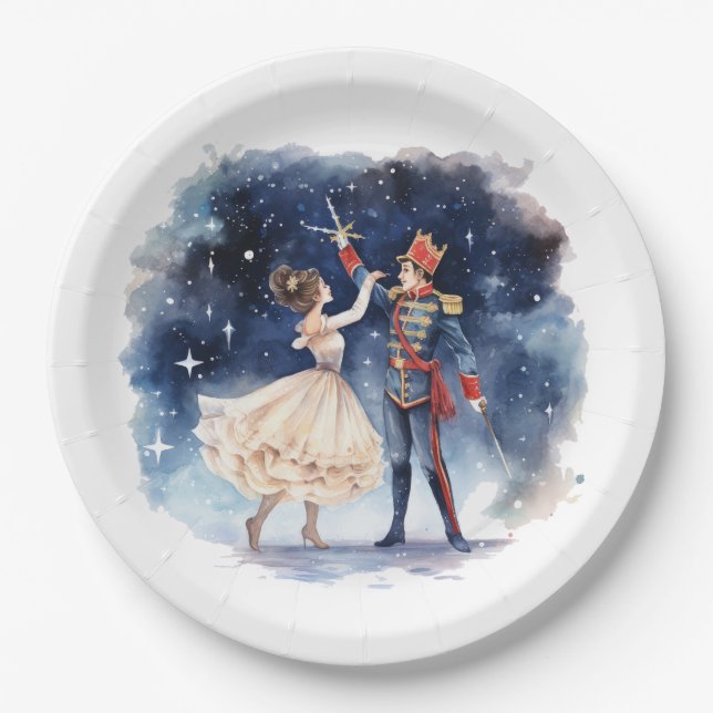 Festive Christmas nutcracker party  Paper Plates (Front)