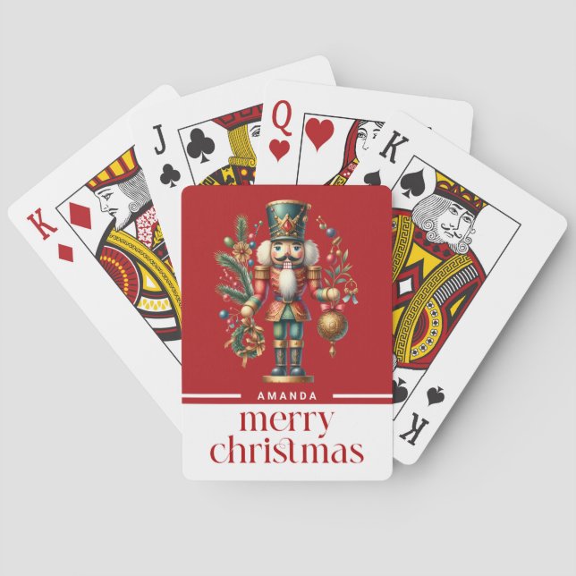 Festive Christmas Nutcracker Poker Cards (Back)
