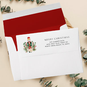 Festive Christmas Nutcracker Return Address Envelope