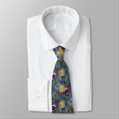 festive Christmas nutcracker tiled pattern Neck Tie