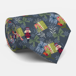 festive Christmas nutcracker tiled pattern Neck Tie