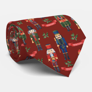 Festive Christmas nutcracker tiled pattern Neck Tie