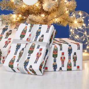 festive Christmas nutcracker tiled pattern Wrapping Paper