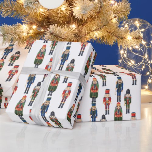 festive Christmas nutcracker tiled pattern Wrapping Paper