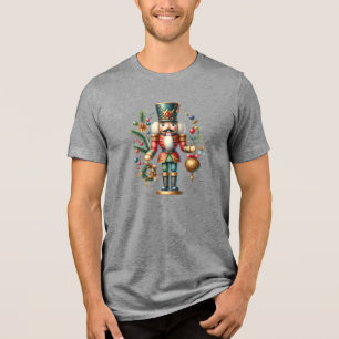 Festive Christmas Nutcracker  Tri-Blend Shirt