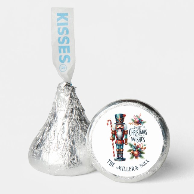 Festive Christmas Nutcrackers Custom Text Hershey®'s Kisses® (Front)